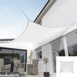 Tende a vela Kookaburra® per feste- Quadrata 5,4 m Bianco Polare Traspirante  Intrecciata (185g)