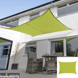 Tenda a Vela Kookaburra per Feste resistente all'acqua - Rettangolare 6,0m x 5,0m - Verde limone