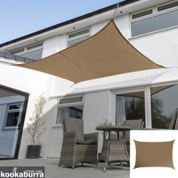 Tenda a Vela Kookaburra® per Feste resistente all'acqua - Rettangolare 4,0m x 3,0m - Moka