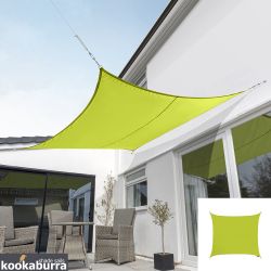 Tenda a Vela Kookaburra per Feste resistente all'acqua - Quadrata 5,4 m - Verde limone