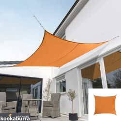 Tende a vela Kookaburra® - Quadrata 5,4 m Arancione Tessuto Impermeabile