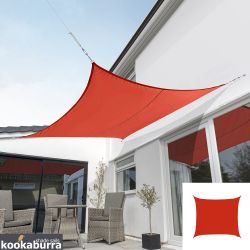 Tende a vela Kookaburra® - Quadrata 5,4 m Rosso Tessuto Impermeabile