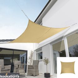 Voile d'Ombrage Sable Du Désert Carré 2m - Déperlant - 140g/m2 - Kookaburra®