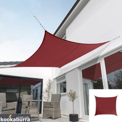 Tende a vela Kookaburra® - Quadrata 3 m Vino Tessuto Impermeabile