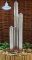 2ft 8"/83cm Small Stainless Steel Advanced 3 Polished Tubes Water Feature With Lights On Tubes & Base by Ambienté™