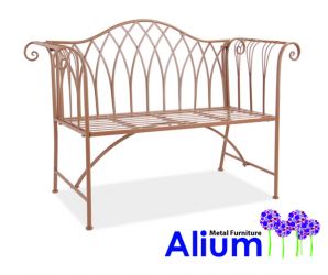 Panchina a due posti per giardino Alium™ "Monza" – in acciaio – color bronzo - 1.27cm