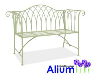 Panchina a due posti per giardino "Monza" Alium™ 1.27cm – in acciaio – color crema