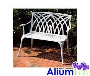 Panchina da giardino Alium in alluminio bianco - Ischia