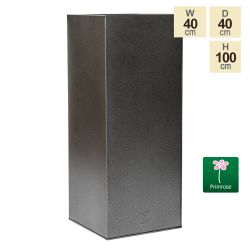 Fioriera da 100 cm zincata cubica slanciata colore grigio & nero
