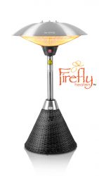 Lampada Riscaldante Firefly da Tavolo con Base in Rattan Nero - 2.1kW - 3 Livelli