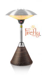 Lampada Riscaldante Firefly da Tavolo con Base in Rattan Marrone - 2.1kW - 3 Livelli