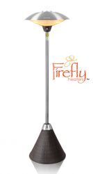 Lampada Riscaldante indipendente Firefly con Base in Rattan Marrone