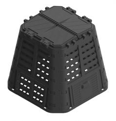 Compostiera modulare in plastica nera da 420L