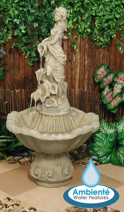 Fontana con Statuetta - Liliana (perla) - 97cm - Ambienté™