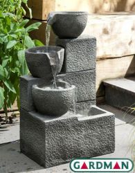 Fontana in poliresina effetto pietra a tre livelli