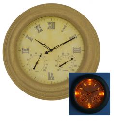 Orologio in poliresina da esterni con LED - 45.7cm