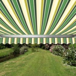 Tenda da sole manuale a cassonetto parziale a strisce verdi da 4.5 metri - Acrilico