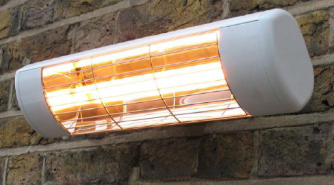 Lampada riscaldante alogena a muro - Impermeabile per esterni IP55