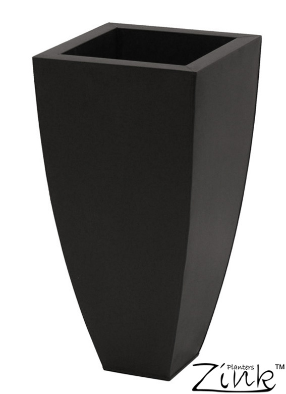 Vaso Zincato – di forma cubica leggermente bombata-colore nero – Medium