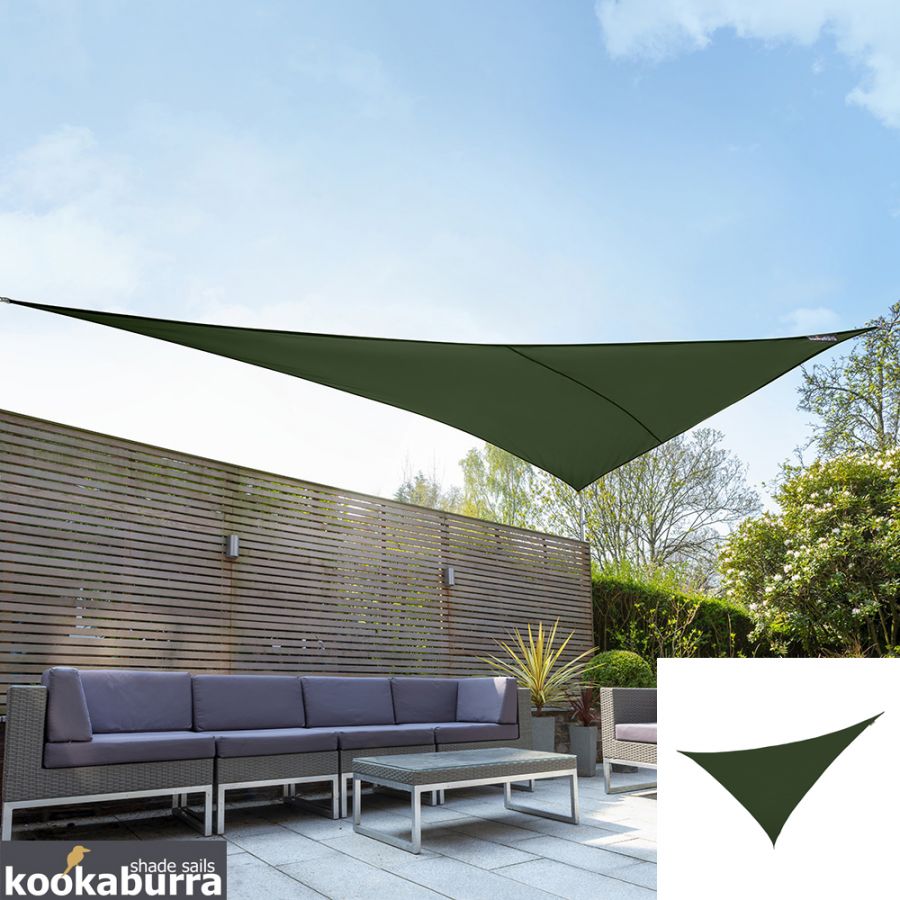 Tenda a Vela Kookaburra® per Feste resistente all'acqua - Triangolo rettangolo 4,2m x 4,2m x 6,0m - Verde