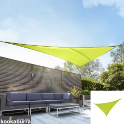 Tenda a Vela Kookaburra per Feste resistente all'acqua - Triangolo rettangolo 4,2m x 4,2m x 6,0m - Verde limone