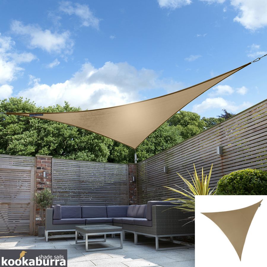 Tenda a Vela Kookaburra® per Feste resistente all'acqua - Triangolare 2 m - Moka