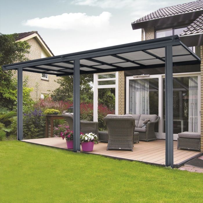 Tettoia per veranda da giardino in carbone 4.34m x 3m - Primrose™ 869,99 €