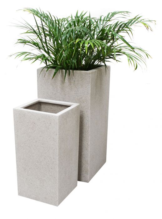 Vaso Alto di forma Cubica con finitura in Poly-Terrazzo–colore Bianco –  Small 74,99 €
