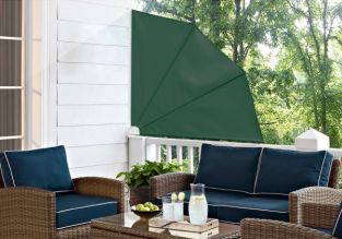 Tenda manuale da patio a ventaglio frangivento in verde - da 1.4m