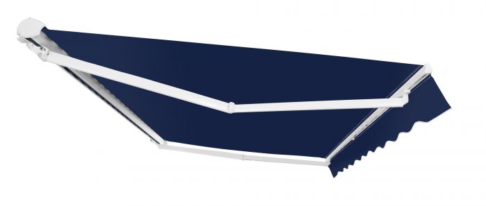 Tenda da sole manuale a cassonetto parziale di color blu da 2.5 metri