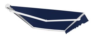 Tenda da sole manuale a cassonetto parziale di color blu da 3.0 metri