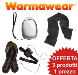 Set Warmawear con Scaldamani, Solette e Sciarpa riscaldate
