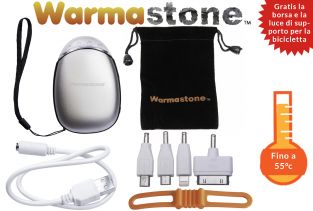 Warmastone™ riserva di energia ricaricabile scaldamani/torcia/luce per bici/caricabatteria per telefono