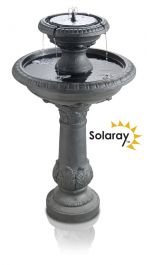 H84cm Fontana Vaschetta per Uccelli Solare Windsor Solaray™ su Due Livelli con Luci