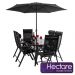 Set da giardino da 6 posti con sedie reclinabili in Politex colore nero - della Hectare™
