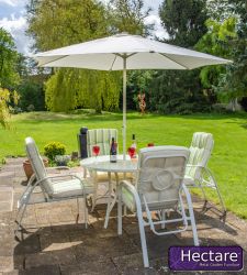 Set da giardino da 4 posti con sedie reclinabili colore bianco Hadleigh della Hectare™