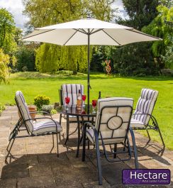 Set da giardino da 4 posti con sedie reclinabili colore nero Hadleigh della Hectare™