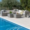 Set da giardino Sherborne con divano ad angolo da 7 posti e tavolo/sgabello colore grigio misto - della Asha™