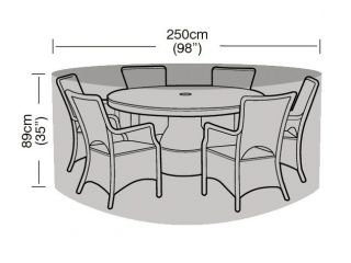 Copertura per mobili di forma rotonda da 6-8 posti 250cm x 89cm - Super resistente - Verde scuro