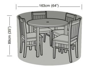 Copertura per mobili di forma rotonda da 4 posti 163cm x 89cm - qualità Premium - colore nero