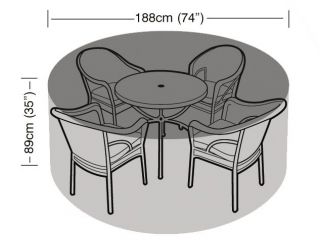 Copertura per mobili di forma rotonda da 4-6 posti 188cm x 89cm - qualità Premium - colore nero