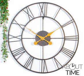 Orologio stile antico, in metallo rifinito, diametro di 76cm - About Time™