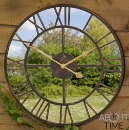 Orologio da giardino a specchio  in metallo con i numeri romani 40cm - About Time™