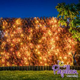 Paravento recinzione estendibile acero rosso artificiale con luci a LED 2m x 1m della Papillon™