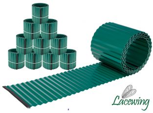 Rotoli per bordura prato in acciaio galvanizzato color verde - Confezione da 10x 5m - H16.5cm