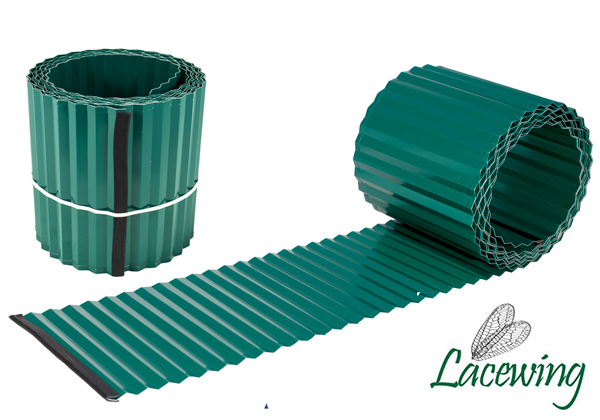Rotolo per bordura prato in acciaio galvanizzato color verde 5m - H16.5cm