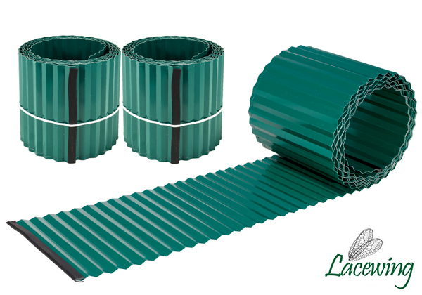Rotoli per bordura prato in acciaio galvanizzato color verde - Confezione da 2x 5m - H16.5cm
