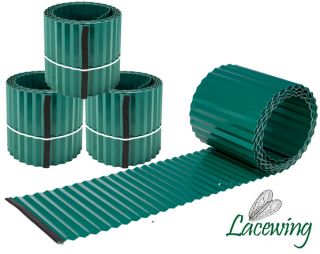 Rotoli per bordura prato in acciaio galvanizzato color verde - Confezione da 3x 5m - H16.5cm
