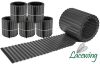 Pack of 5x 5m Galvanised Lawn Edging Rolls - Black - H16.5cm