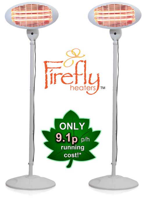 Set di 2 Lampade riscaldanti elettrice con bulbo al quarzo colore bianco - 3 settaggi di calore- 2kW IPX4 - della Firefly™